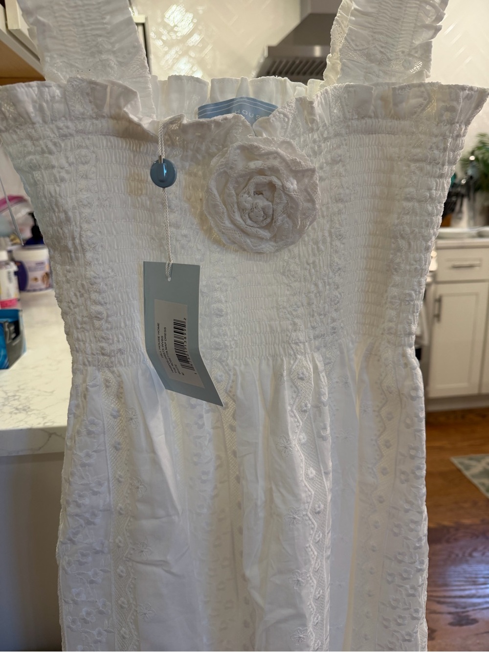 Hill House White Lace Maxi Dress with Floral Detail - Picture 4 of 5